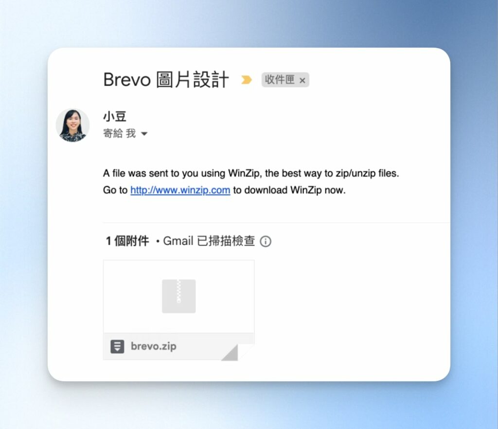 成功收到電郵