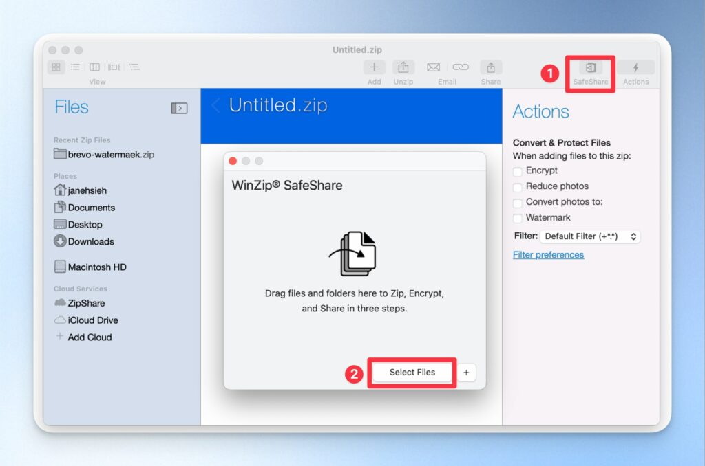 如何用 WinZip SafeShare 安全共享檔案？