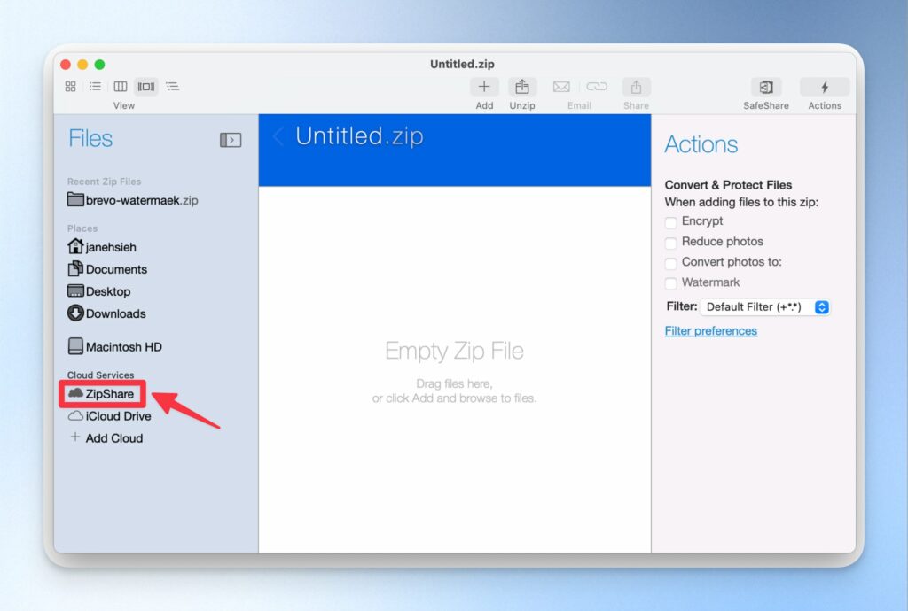 如何用 WinZip 將檔案上傳到雲端？