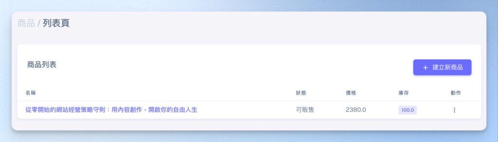 商品列表
