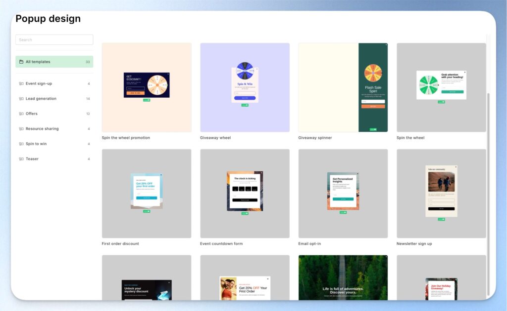 MailerLite 訂閱表單模板
