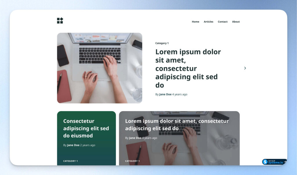 Systeme io 部落格範本