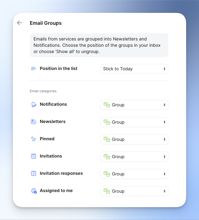 開啟/關閉 Smart Inbox
