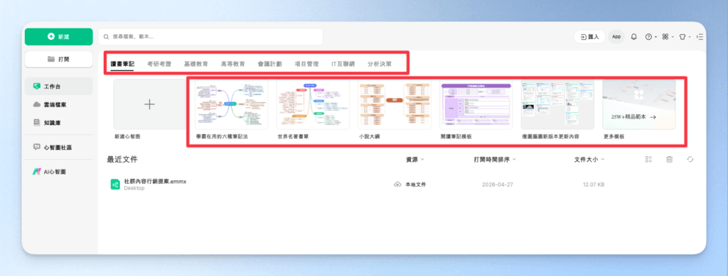EdrawMind 範本庫