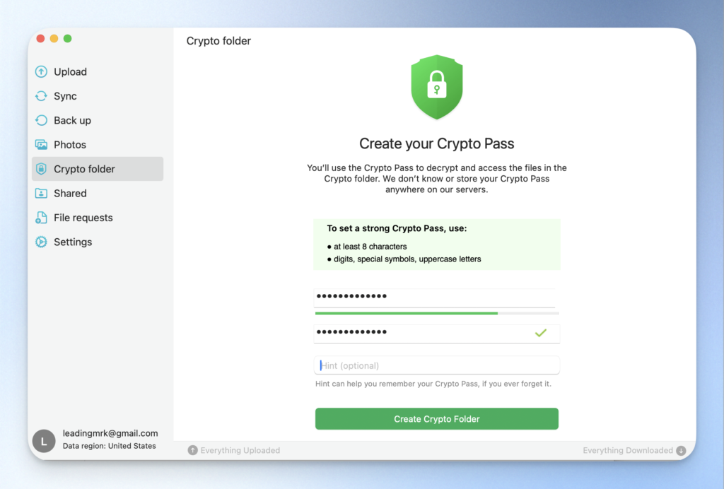如何啟用 pCloud Crypto